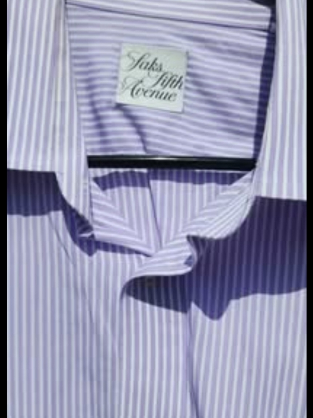 Saks Fifth Avenue Men’s Lavender and White Stripe Dress Shirt